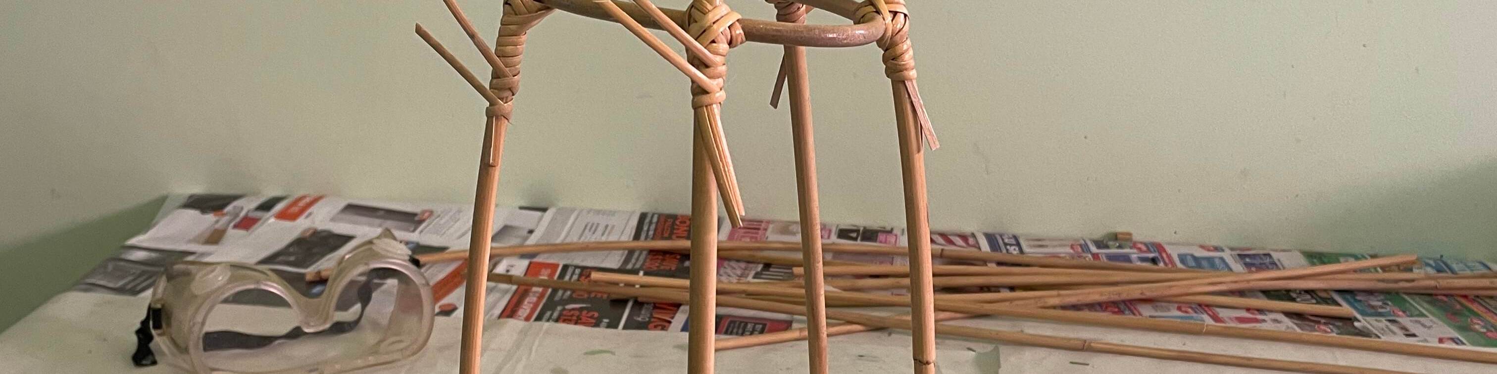 Cane frame for weaving