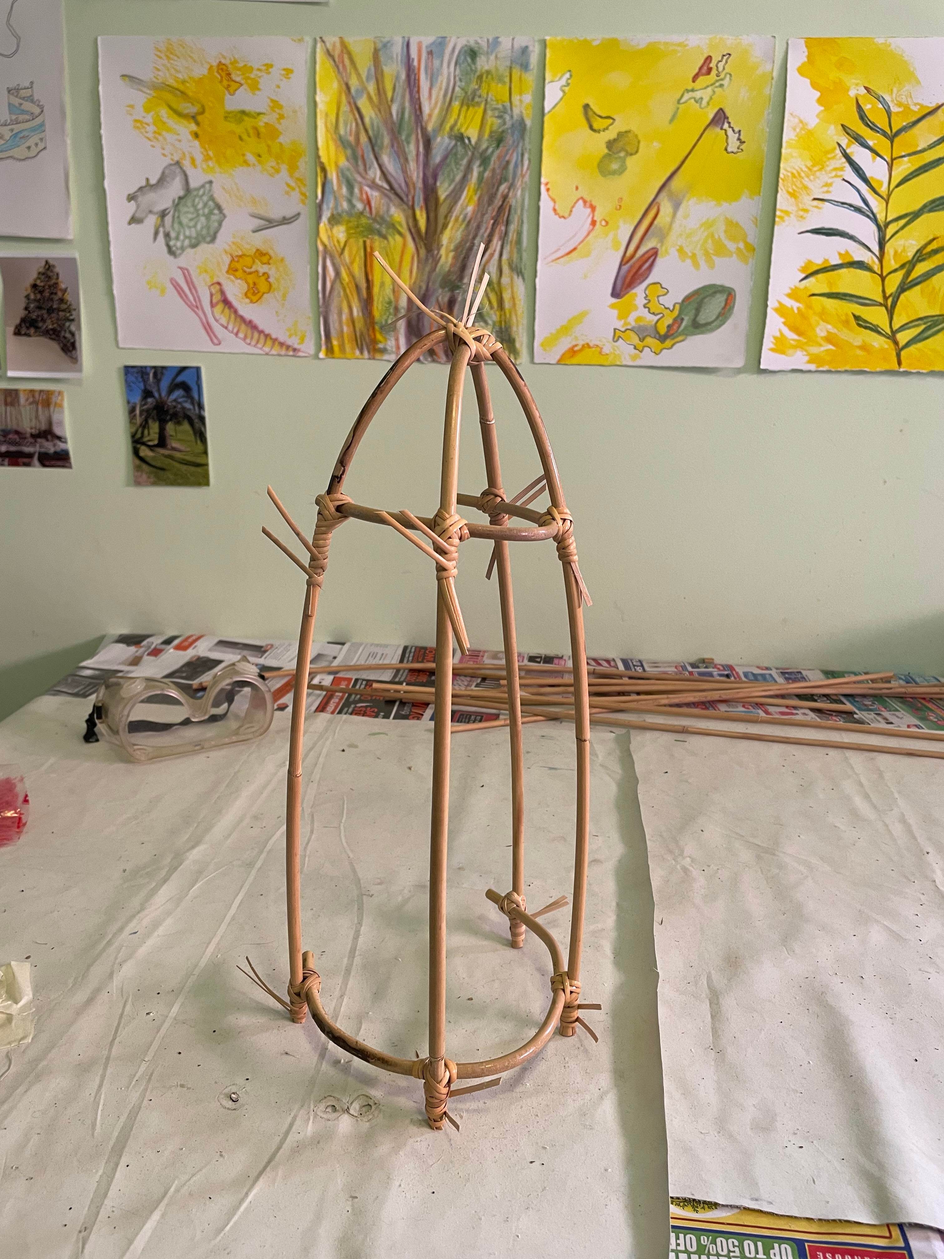 Cane frame for weaving